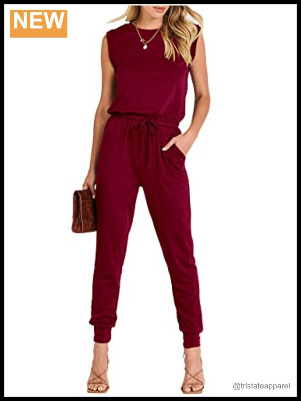 ANRABESS Sleeveless Jumpsuit Cap Sleeve High Waist One Piece Outfit